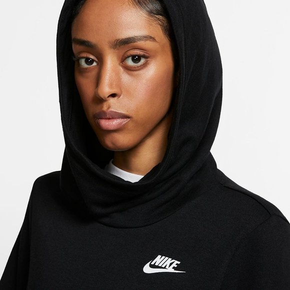 NWT NIKE WOMEN'S PLUS HOODIE SWEATSHIRT BLACK - Picture 5 of 6